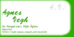 agnes vegh business card